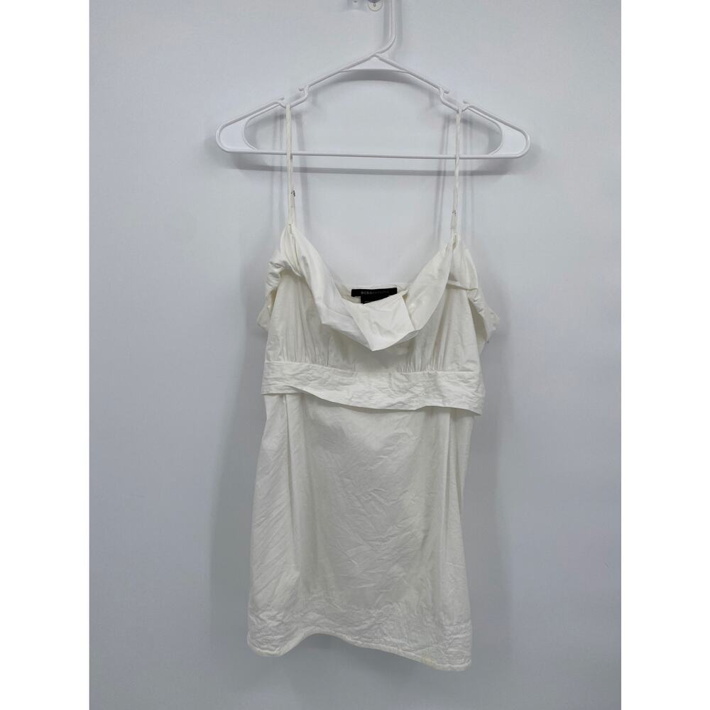 BCBGMAXAZRIA Ivory Spaghetti Strap Tank Top Tie Back Medium